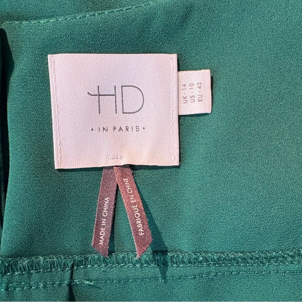HD In Paris Anthropologie Green Dara Tee Laser Cut Blouse 10 - Picture 10 of 12